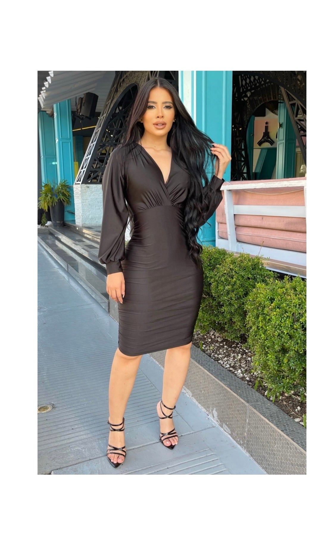 Knee length black dress