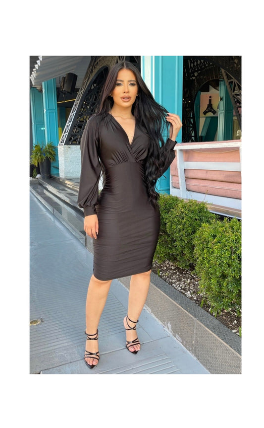 Knee length black dress